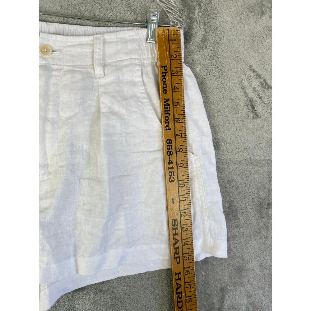 Madewell 100% Linen White Neale Shorts 12 Preppy Lagenlook Coastal Grandmother - Picture 11 of 16